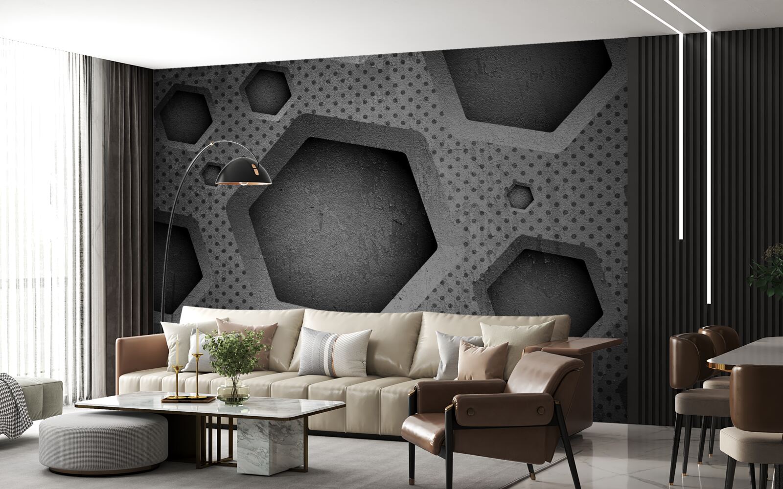 Fototapeta abstrakcyjna bariera sześciokątna