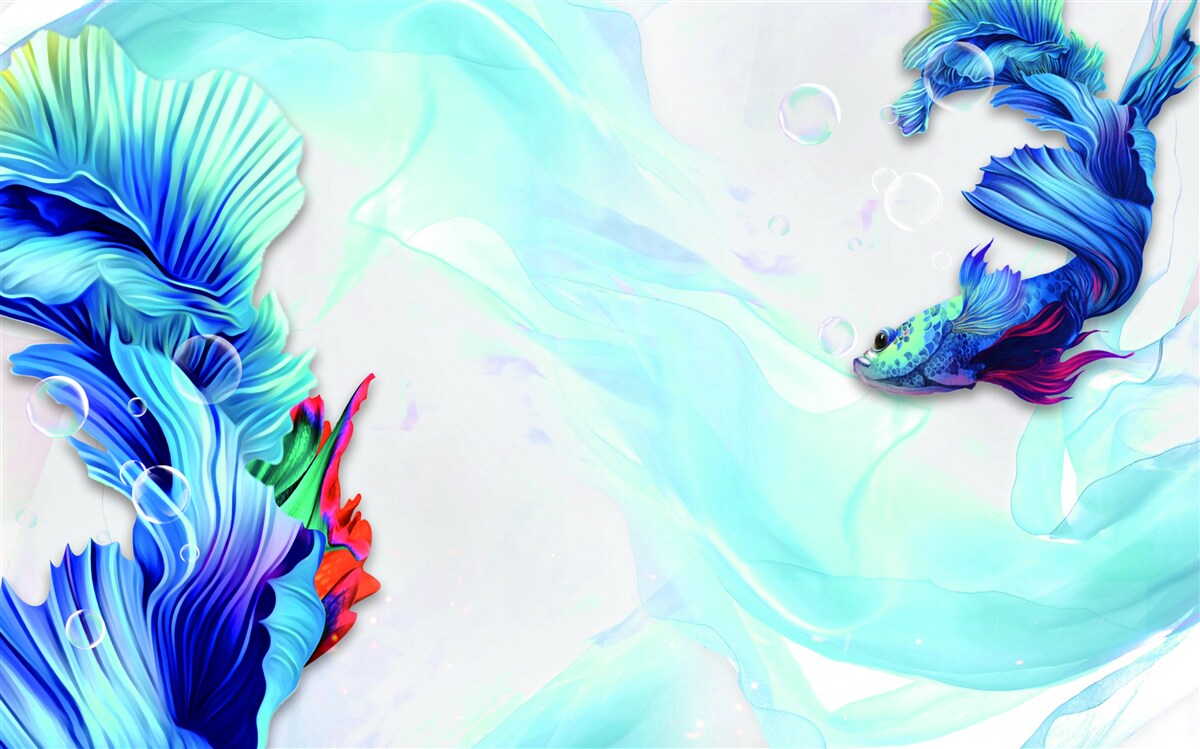 Fototapeta Środowisko wodne jest domem dla ryb z niebieskim ogonem