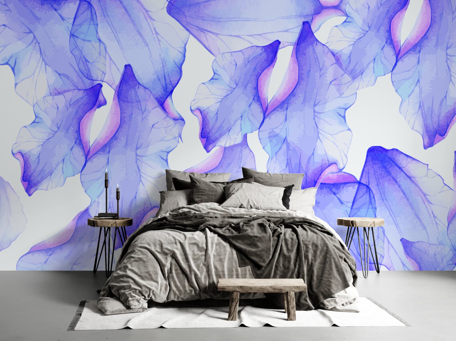 Fototapeta pąki kwiatowe o przezroczystym fioletowym odcieniu