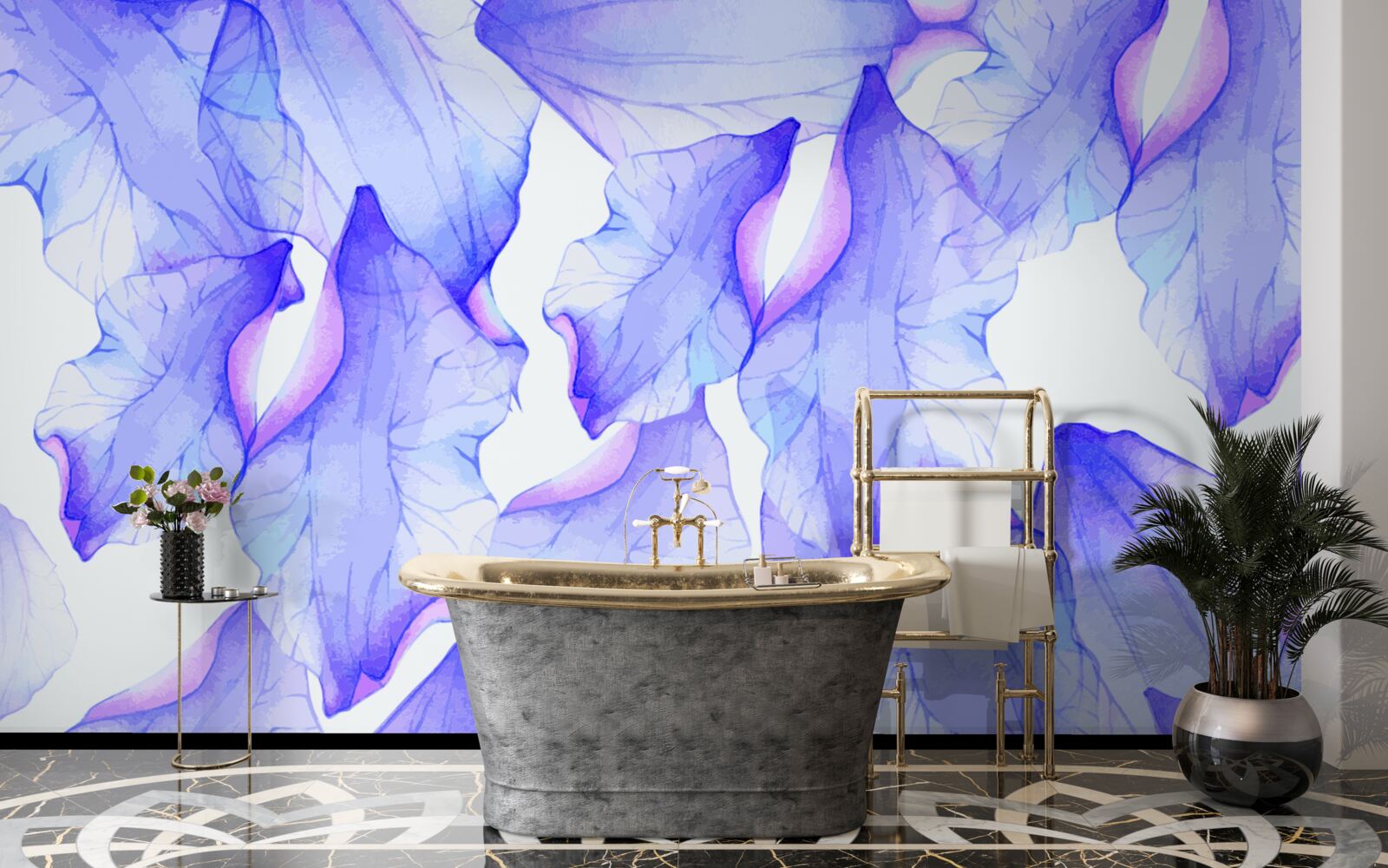 Fototapeta pąki kwiatowe o przezroczystym fioletowym odcieniu