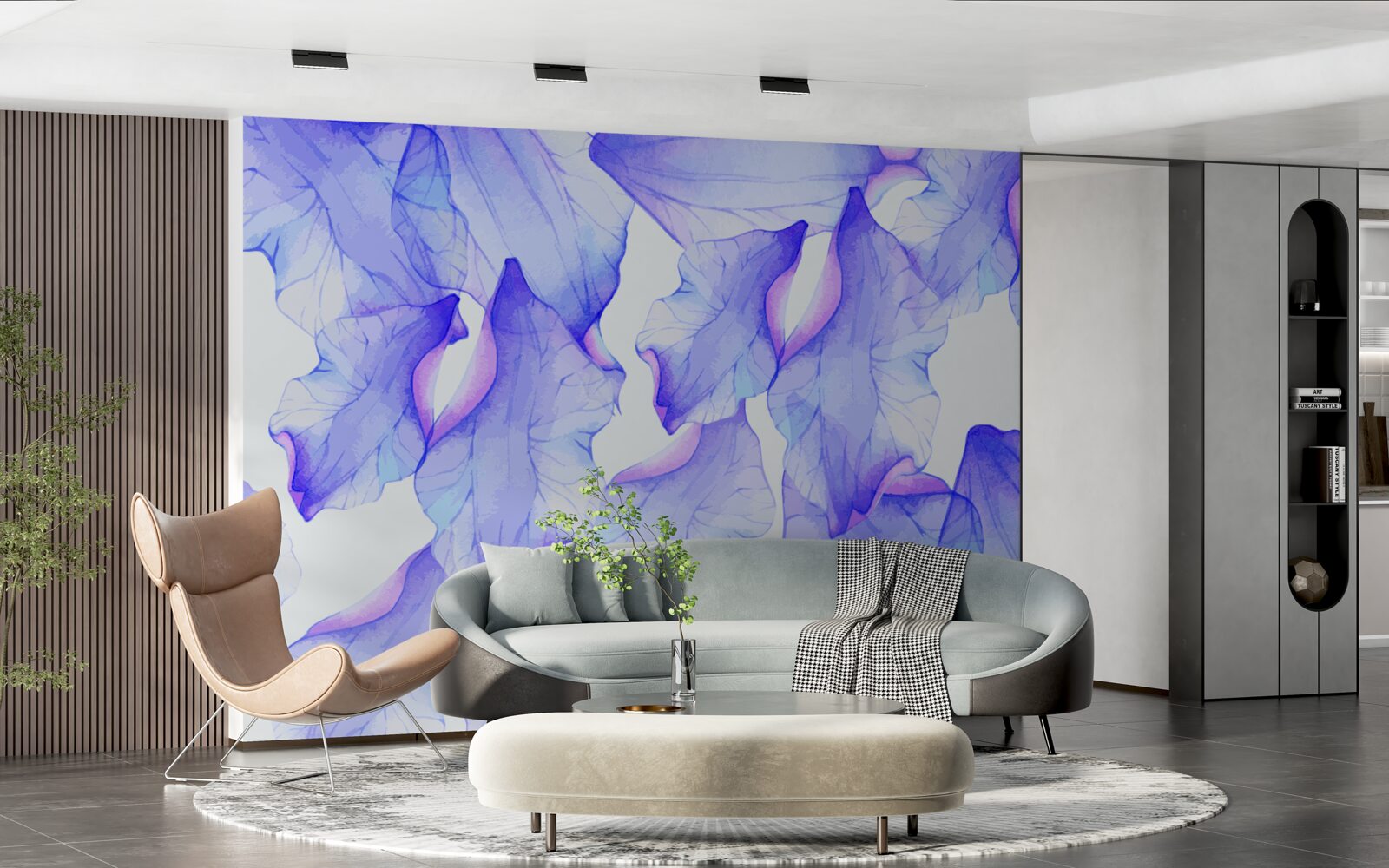 Fototapeta pąki kwiatowe o przezroczystym fioletowym odcieniu