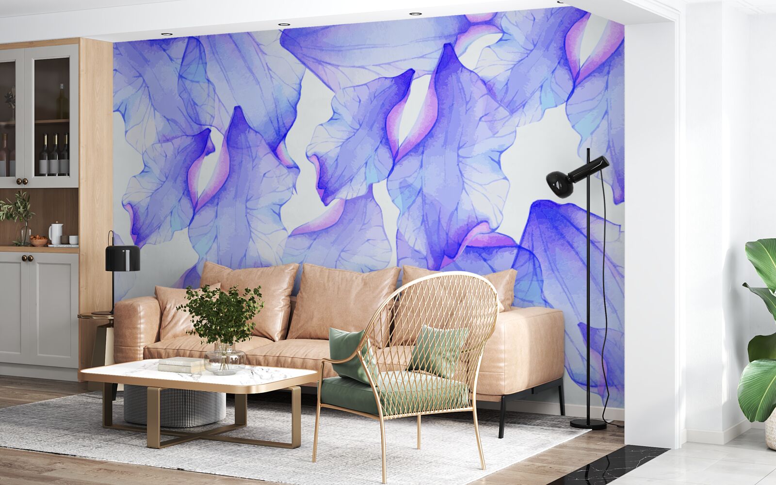 Fototapeta pąki kwiatowe o przezroczystym fioletowym odcieniu