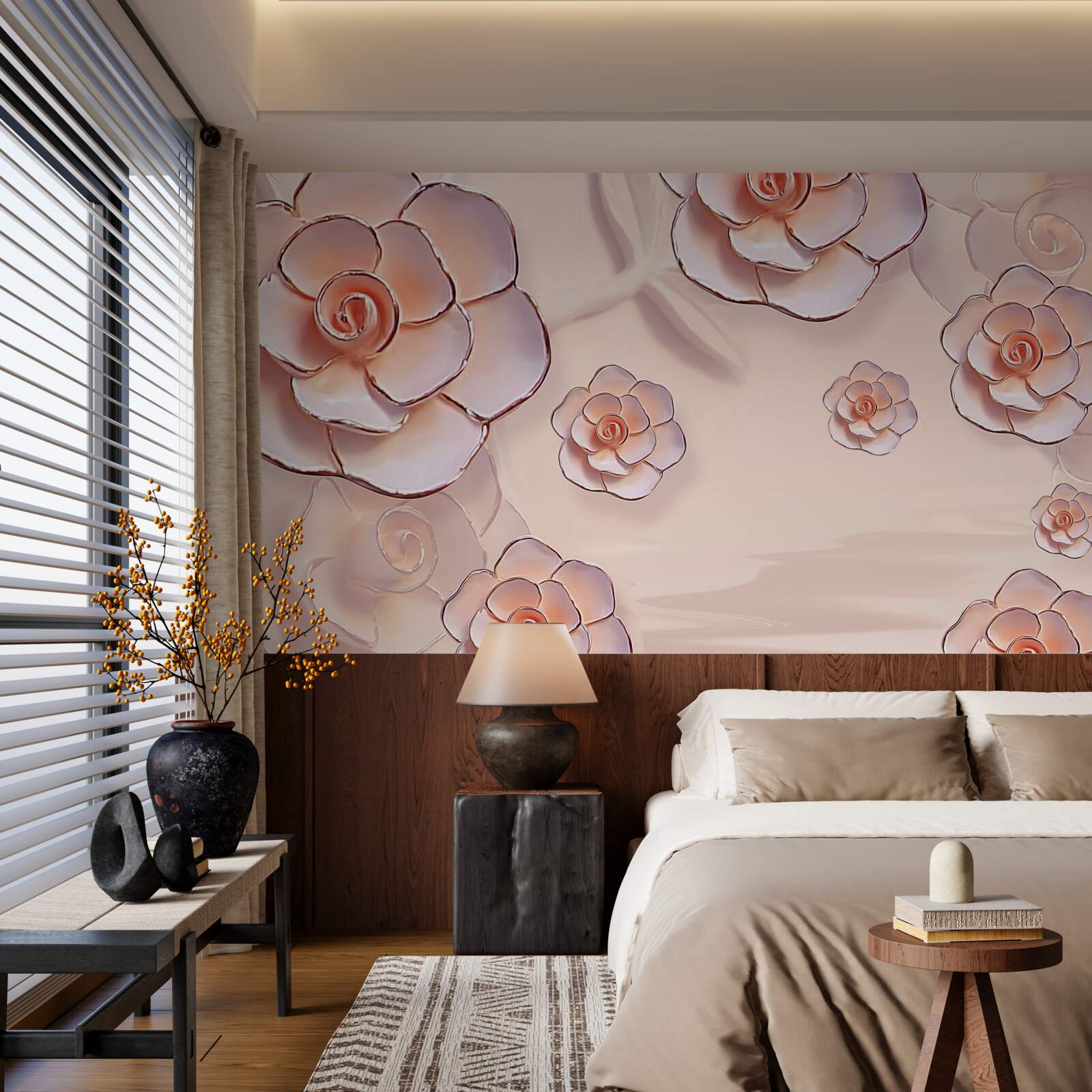 Fototapeta różowe porcelanowe róże