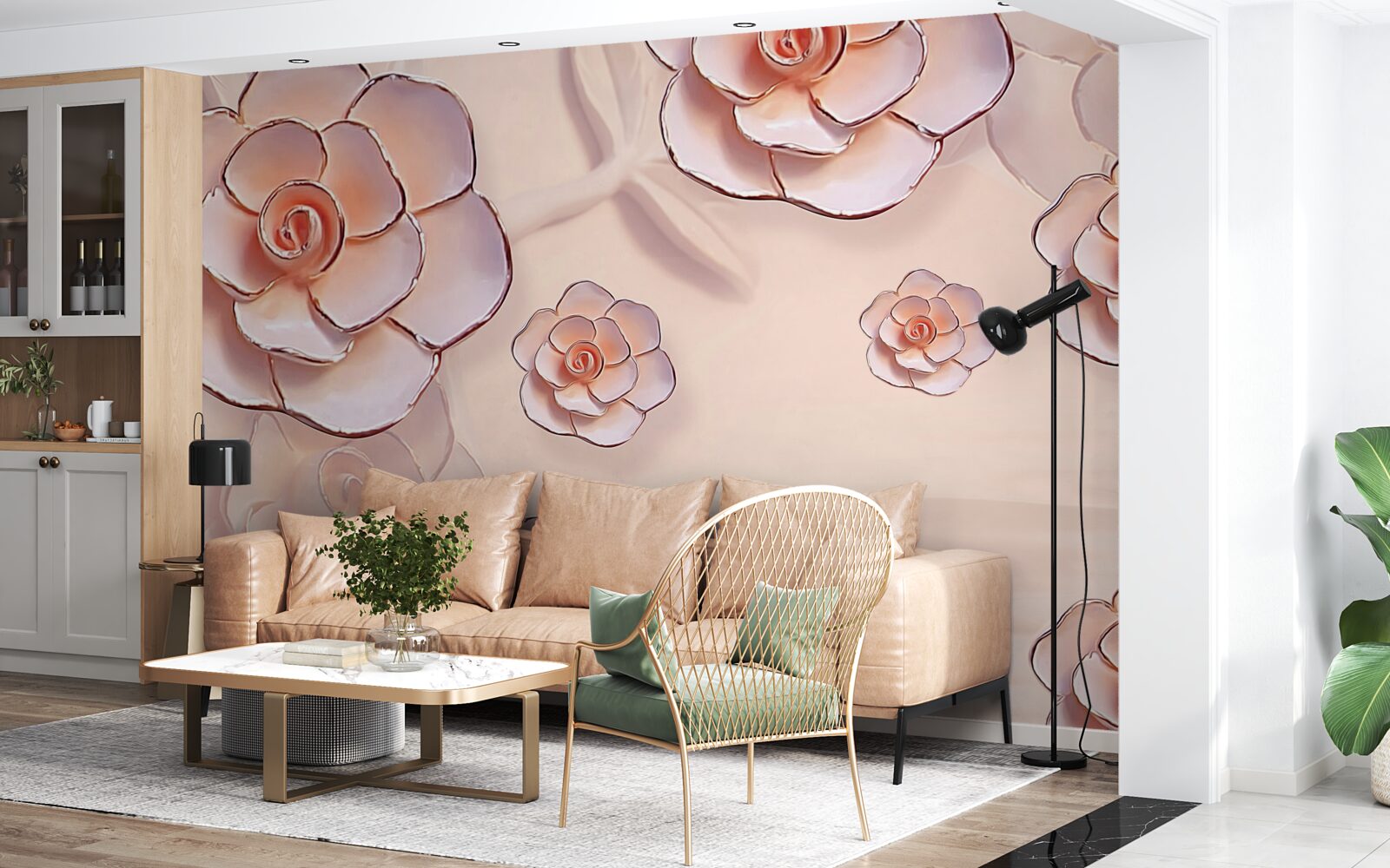 Fototapeta różowe porcelanowe róże