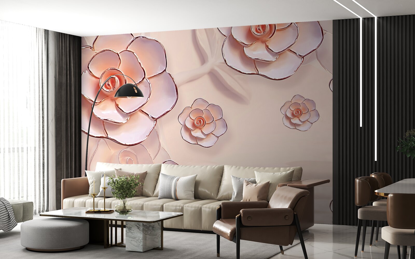 Fototapeta różowe porcelanowe róże