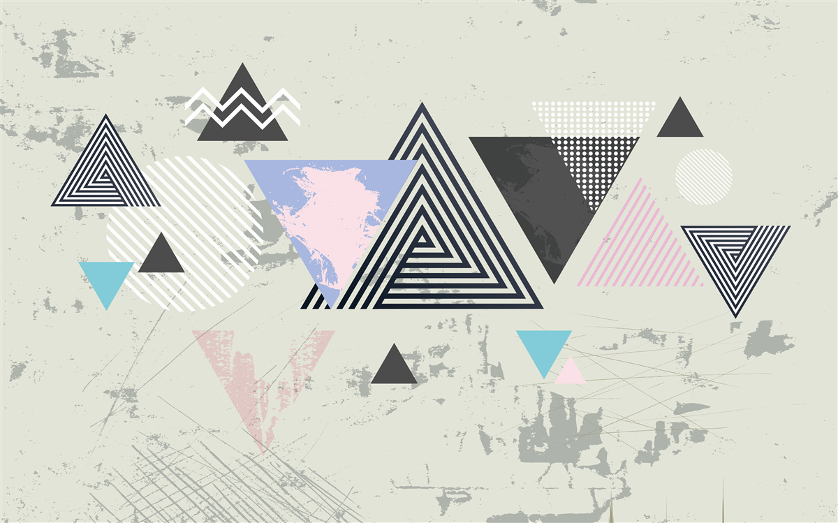 Fototapeta trójkątne kształty na szarym tle