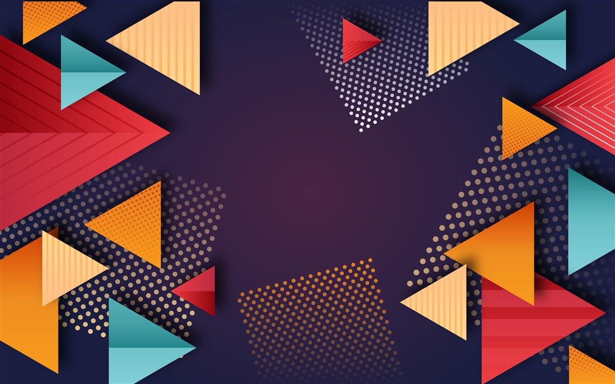 Fototapeta trójkąty o różnych odcieniach na fioletowym tle