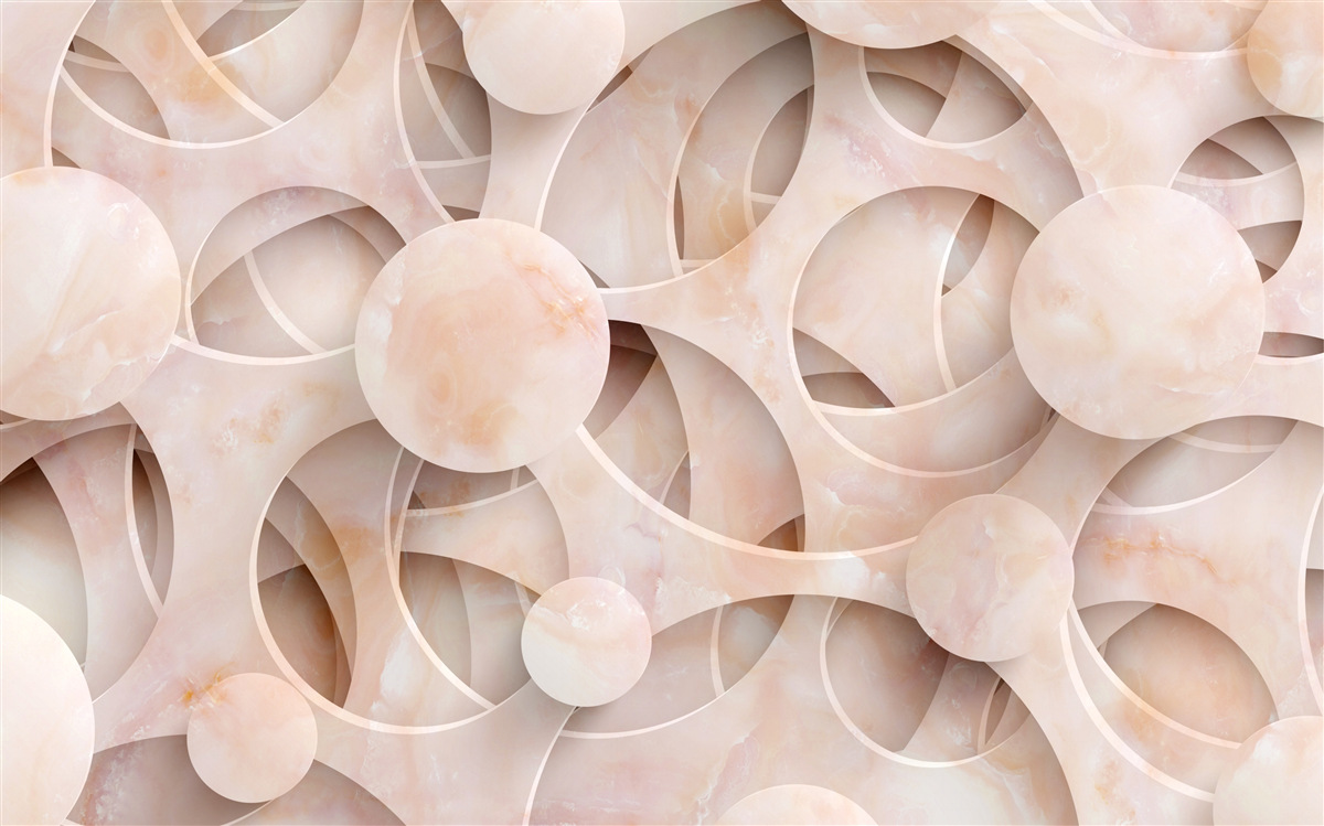 Fototapeta zaokrąglone kształty i zakrzywione linie na różowym tle