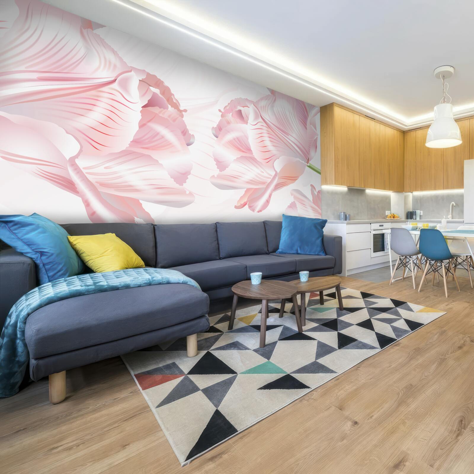 Fototapeta różowe tulipany z romantycznym nastrojem