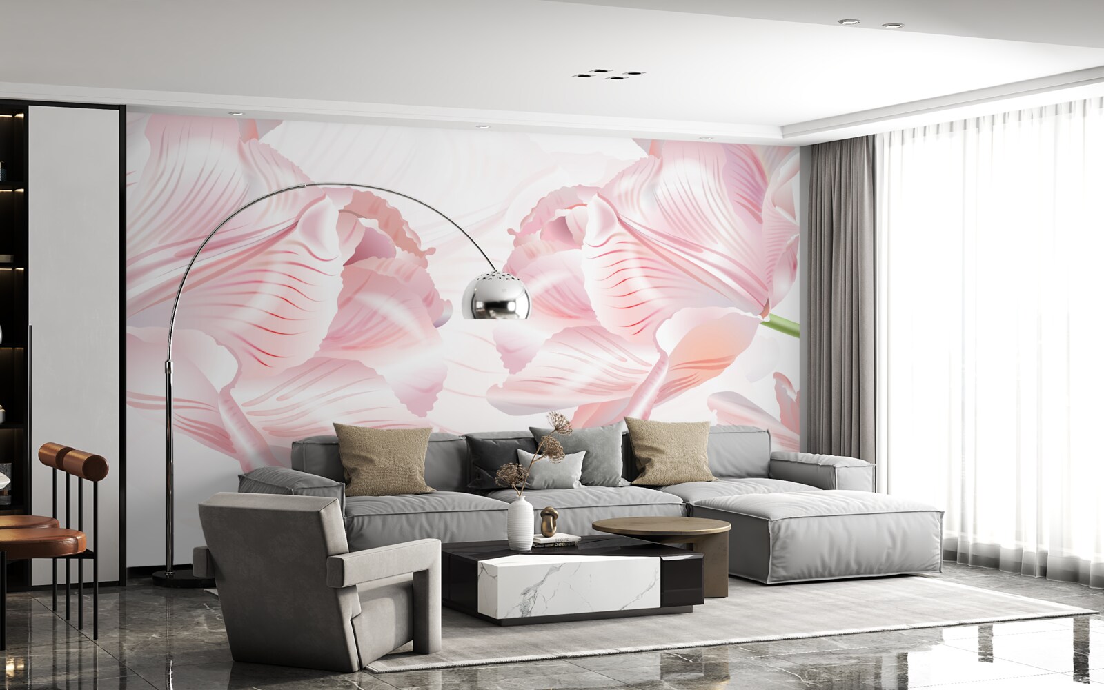 Fototapeta różowe tulipany z romantycznym nastrojem