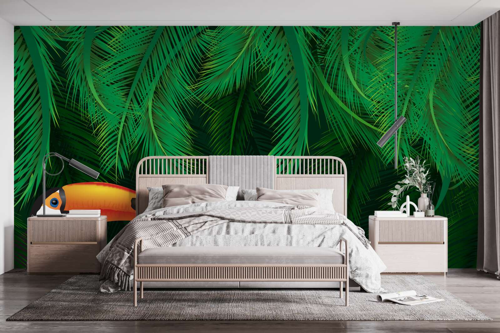 Fototapeta tukan wśród tropikalnej zieleni