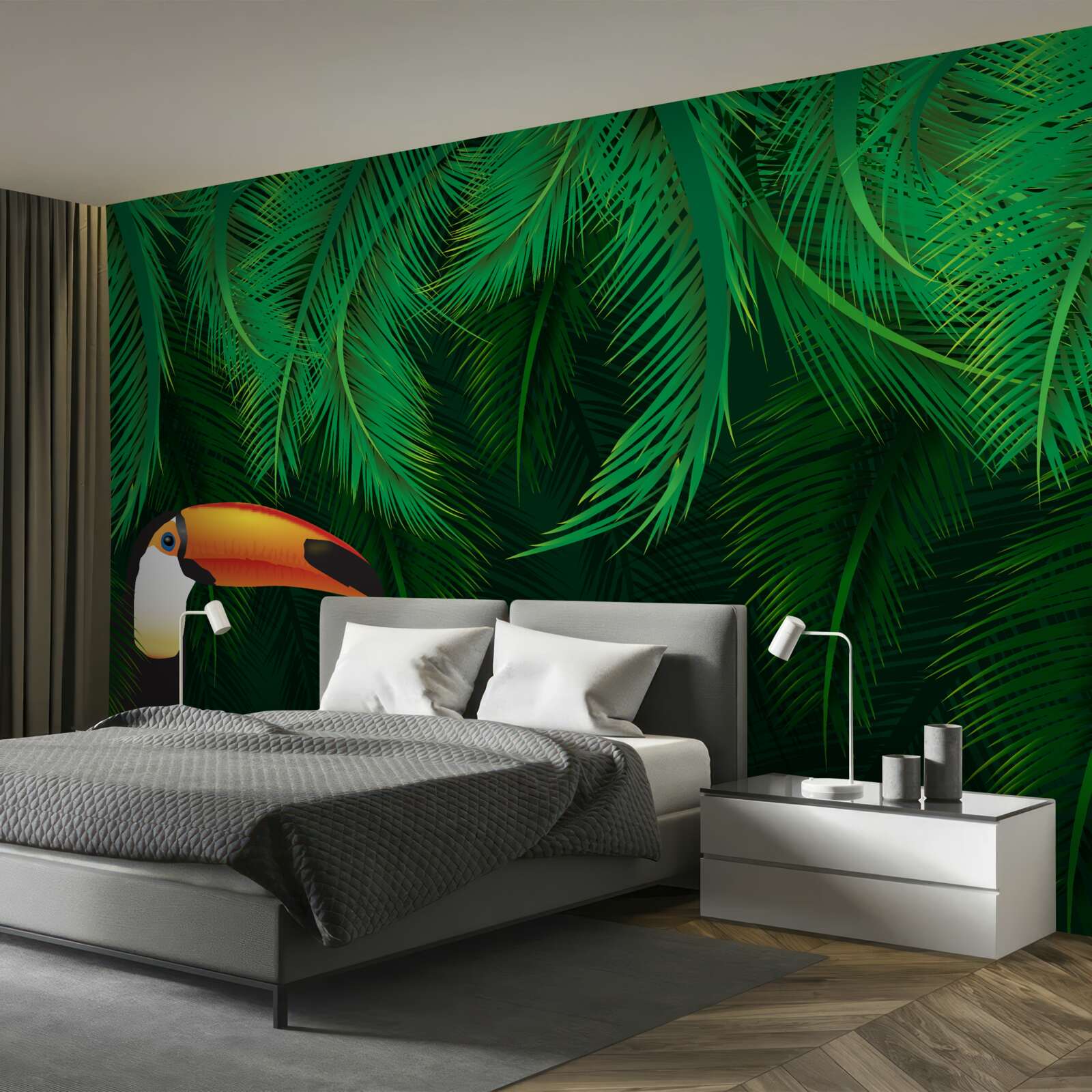 Fototapeta tukan wśród tropikalnej zieleni