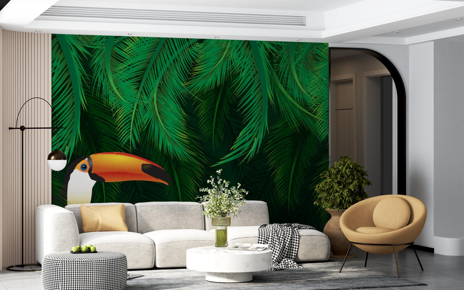 Fototapeta tukan wśród tropikalnej zieleni