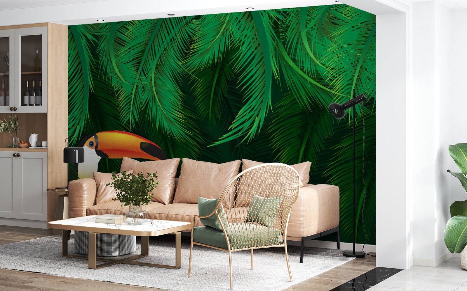 Fototapeta tukan wśród tropikalnej zieleni