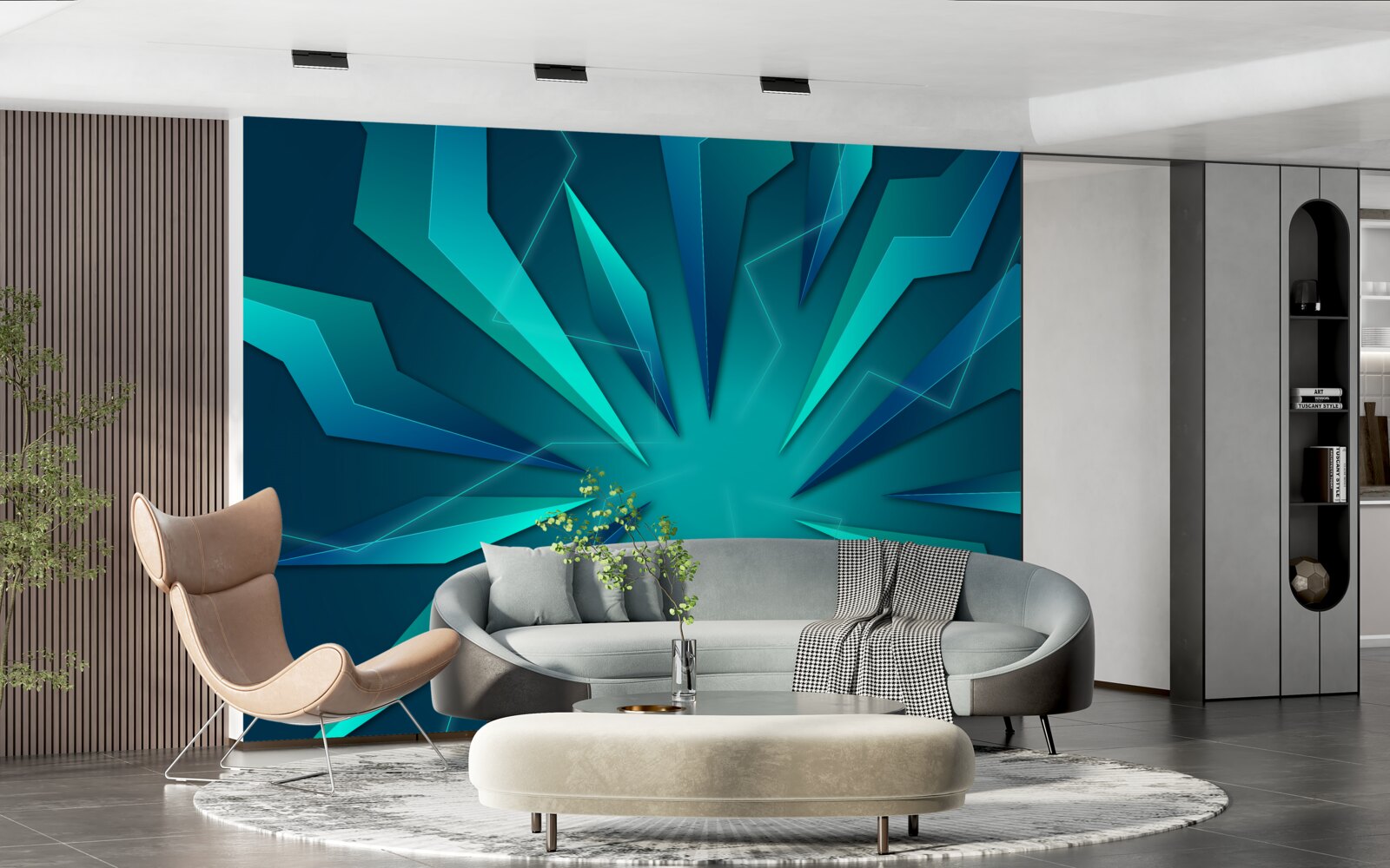 Fototapeta zakręty fal błękitu i turkusu