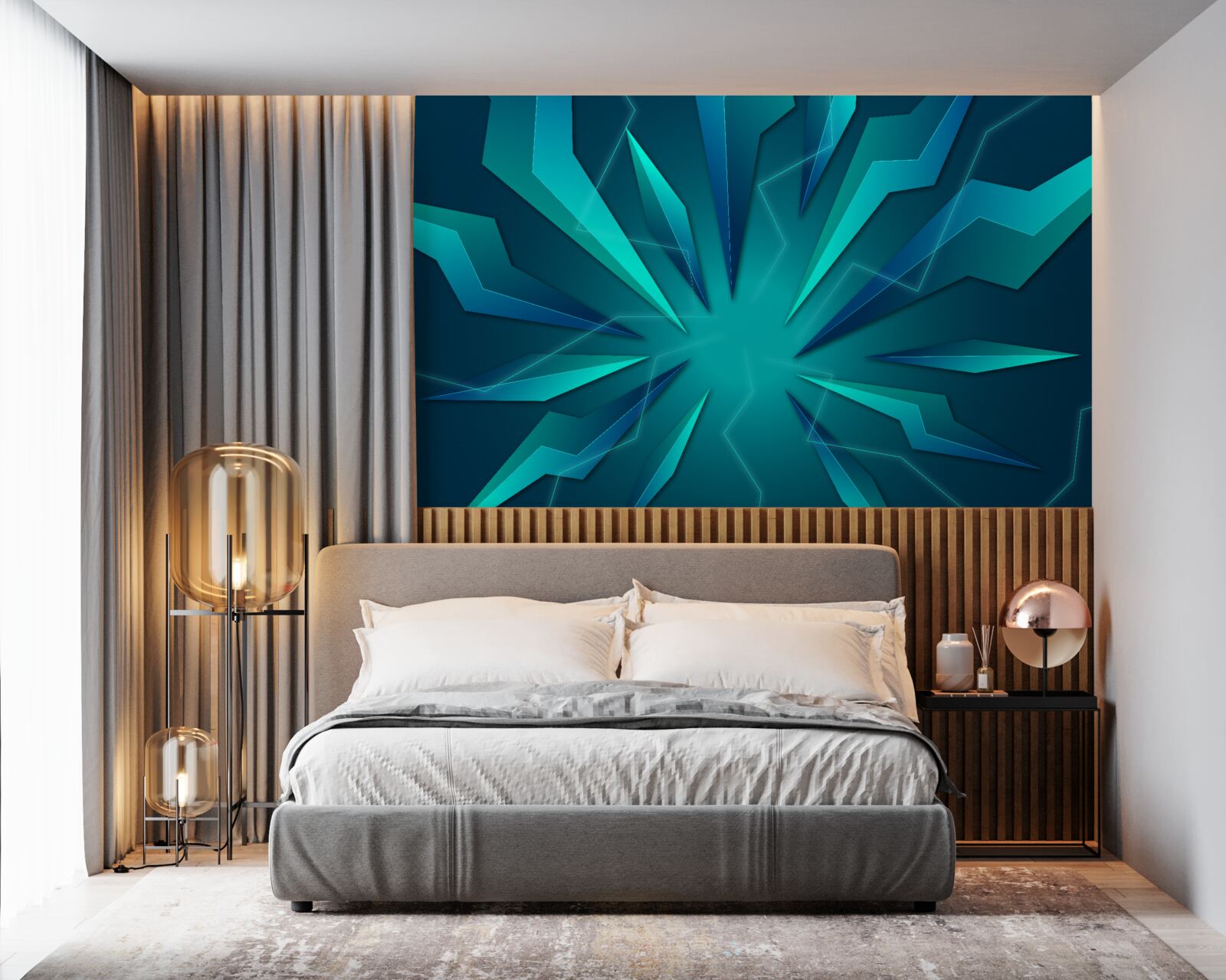 Fototapeta zakręty fal błękitu i turkusu