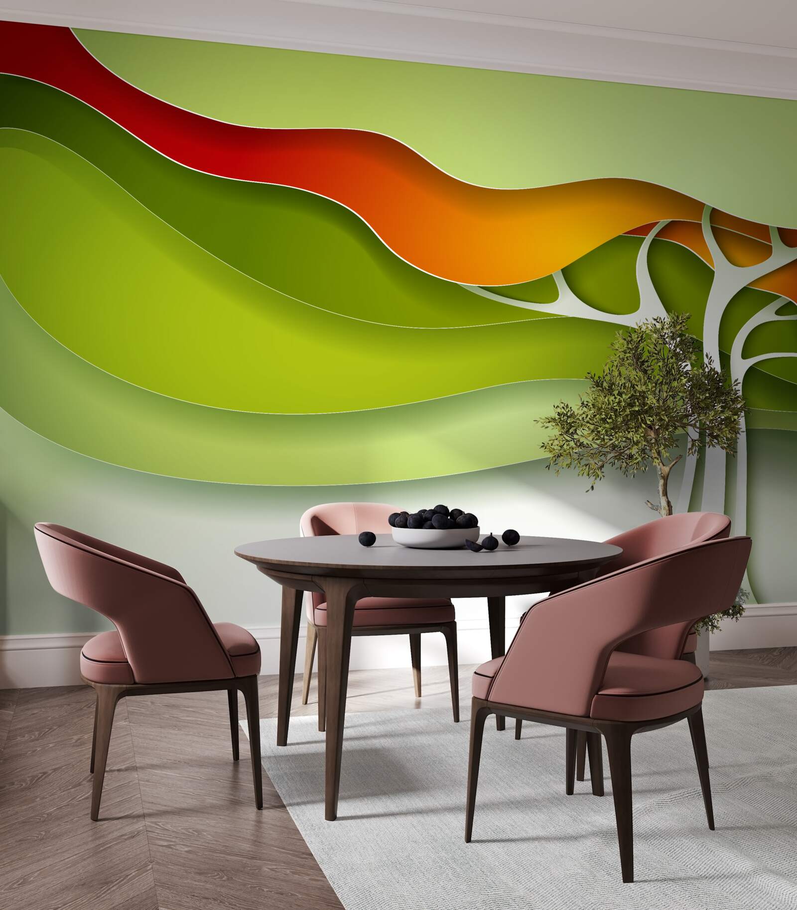 Fototapeta wierzchołek drzewa jest pomalowany w jasne odcienie jesieni