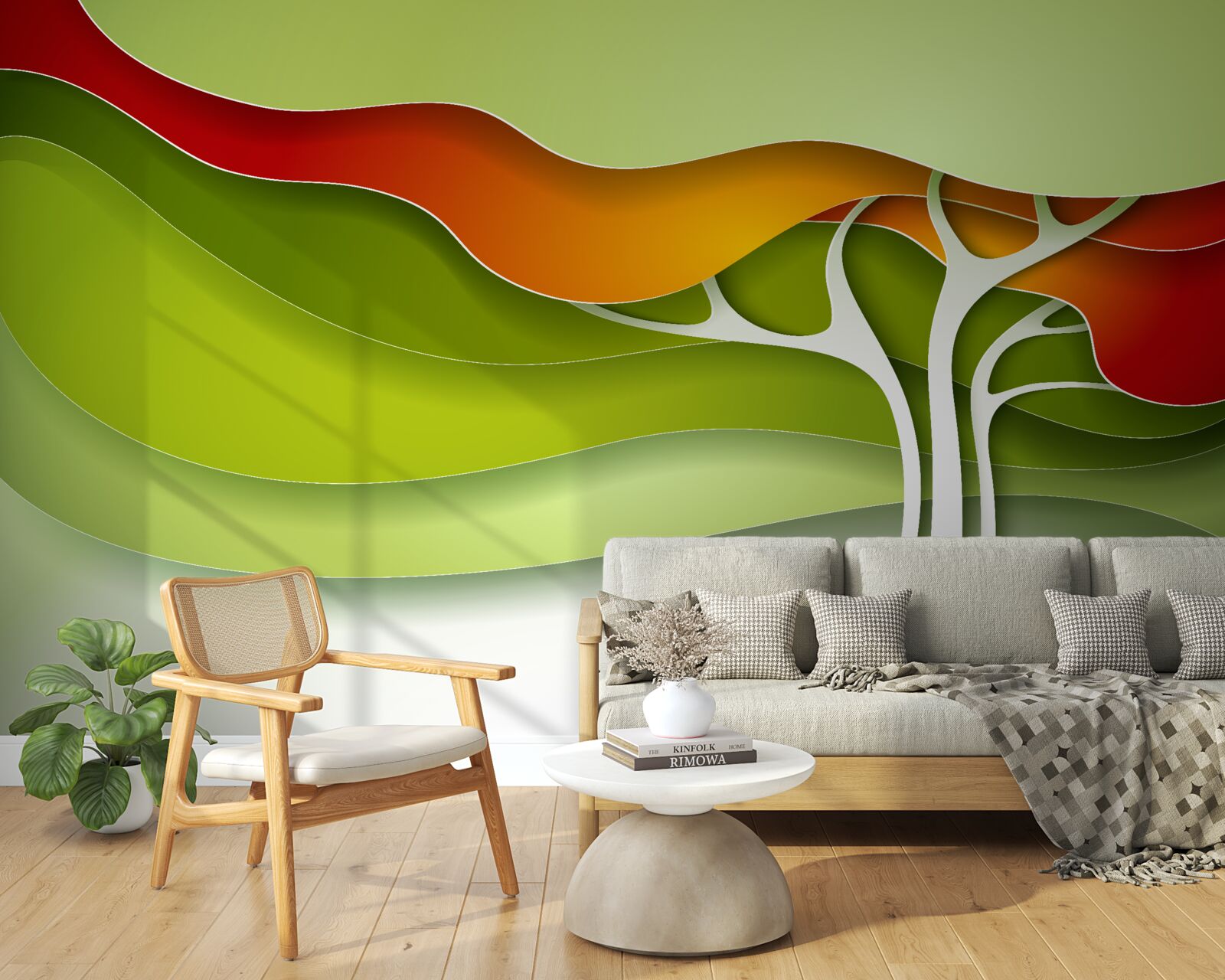 Fototapeta wierzchołek drzewa jest pomalowany w jasne odcienie jesieni