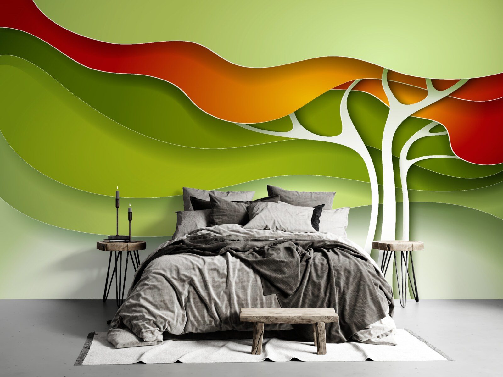 Fototapeta wierzchołek drzewa jest pomalowany w jasne odcienie jesieni