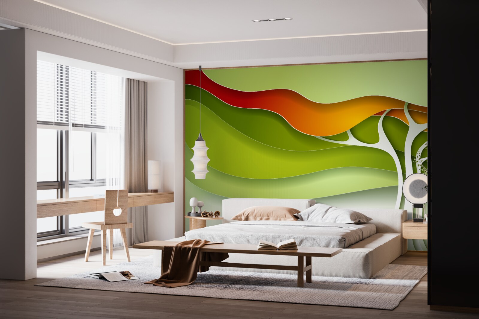 Fototapeta wierzchołek drzewa jest pomalowany w jasne odcienie jesieni