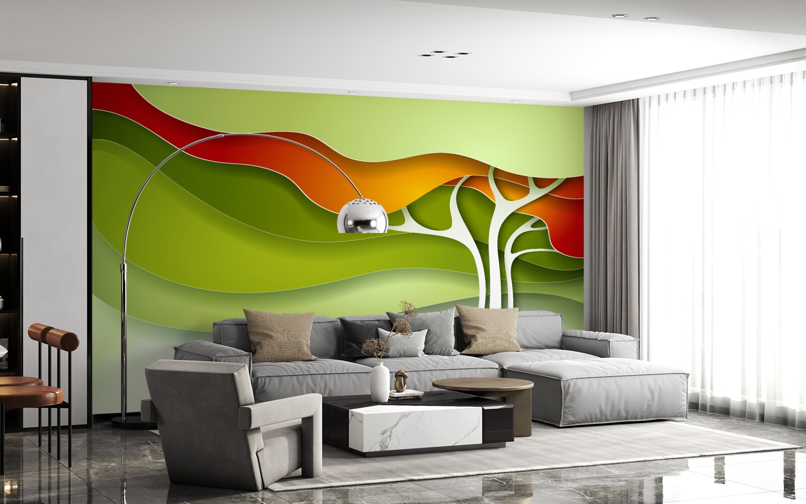 Fototapeta wierzchołek drzewa jest pomalowany w jasne odcienie jesieni