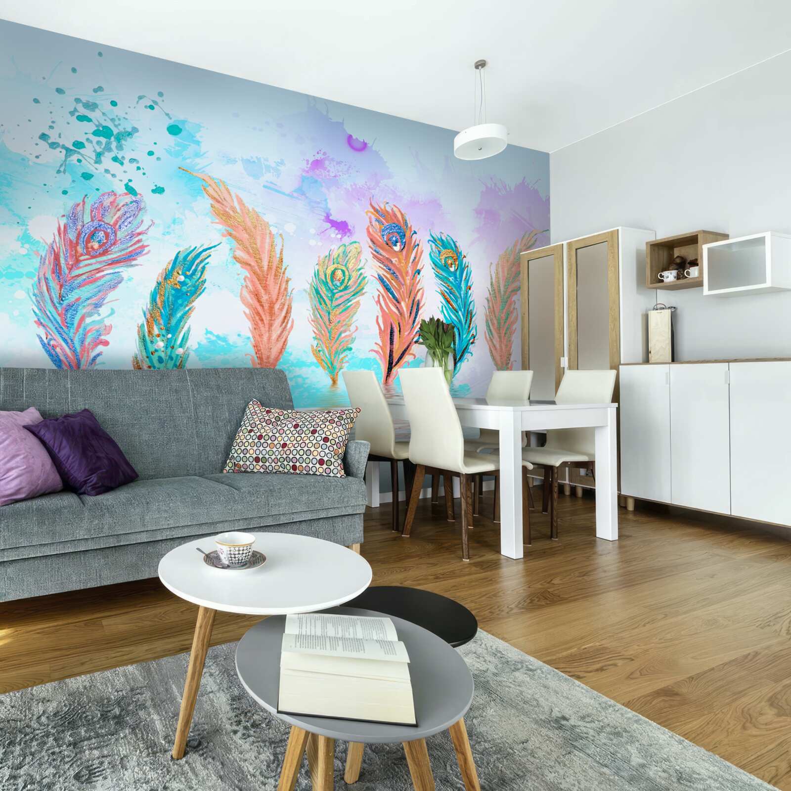 Fototapeta wystające pióra przebijają wodę