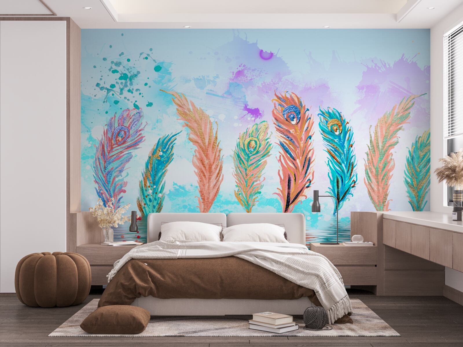 Fototapeta wystające pióra przebijają wodę