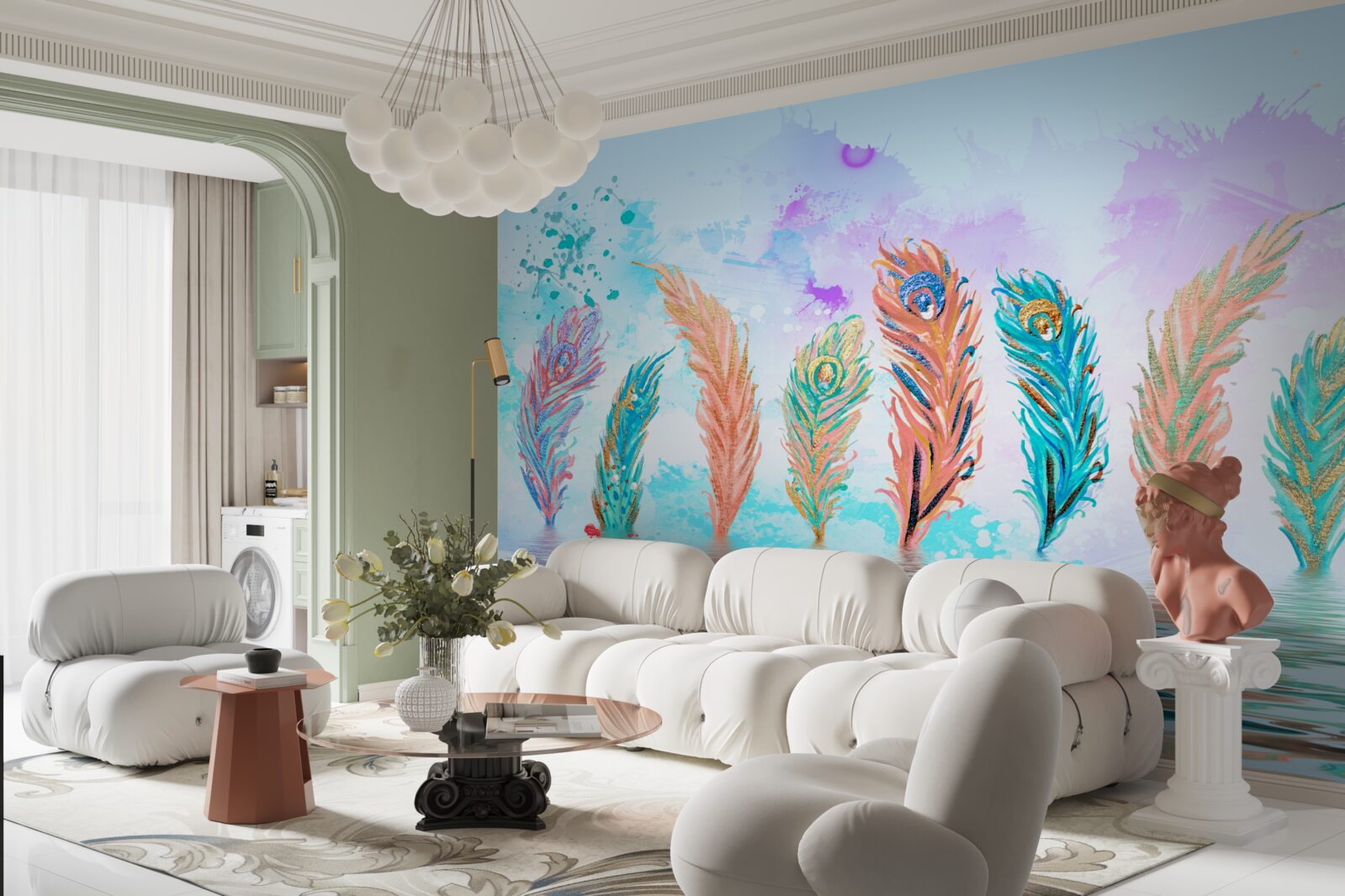 Fototapeta wystające pióra przebijają wodę