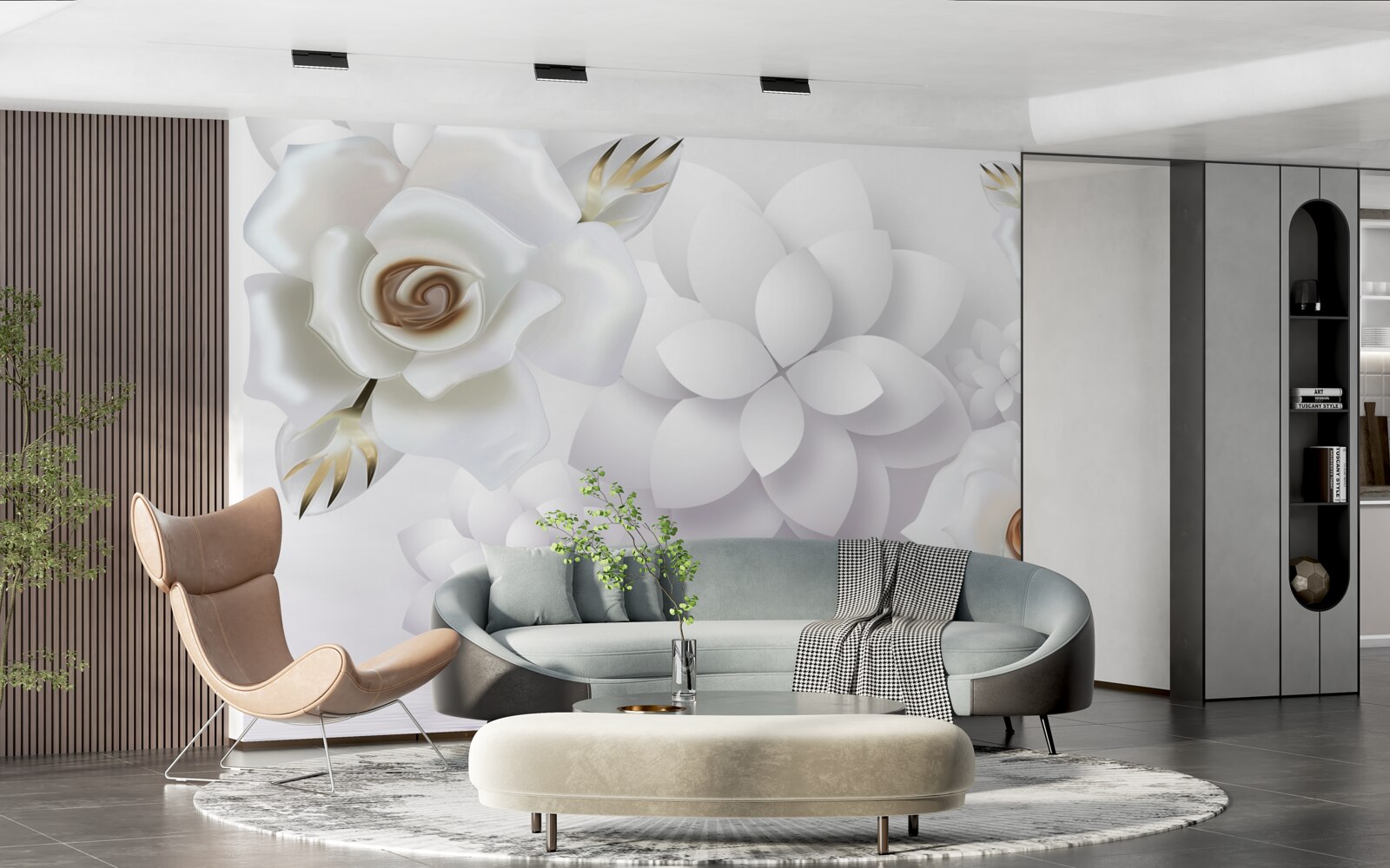 Fototapeta kompozycja z białymi kwiatami