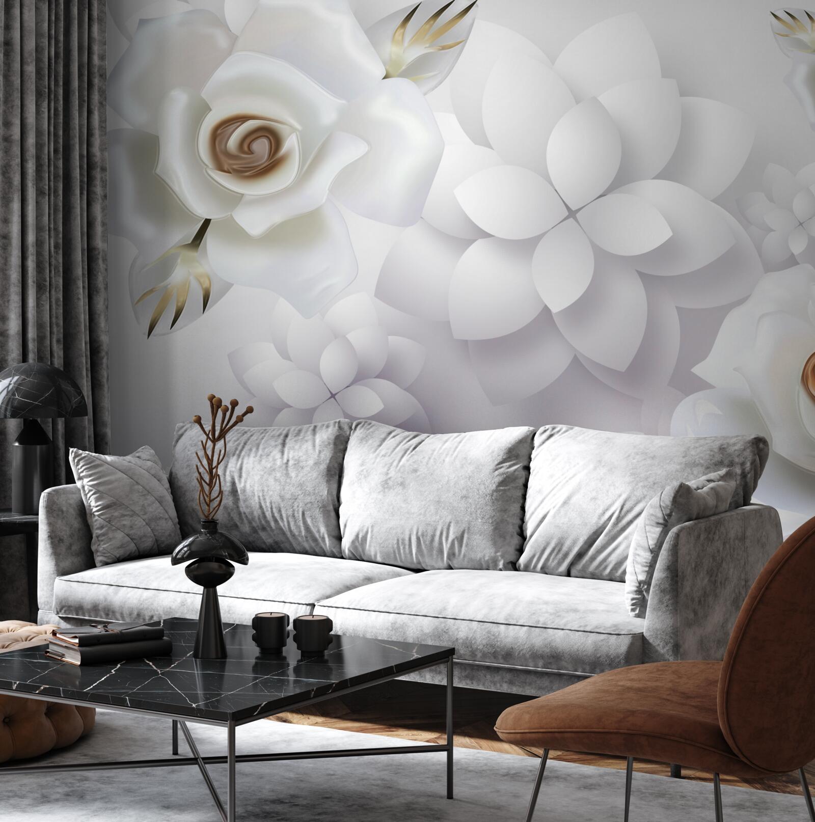 Fototapeta kompozycja z białymi kwiatami