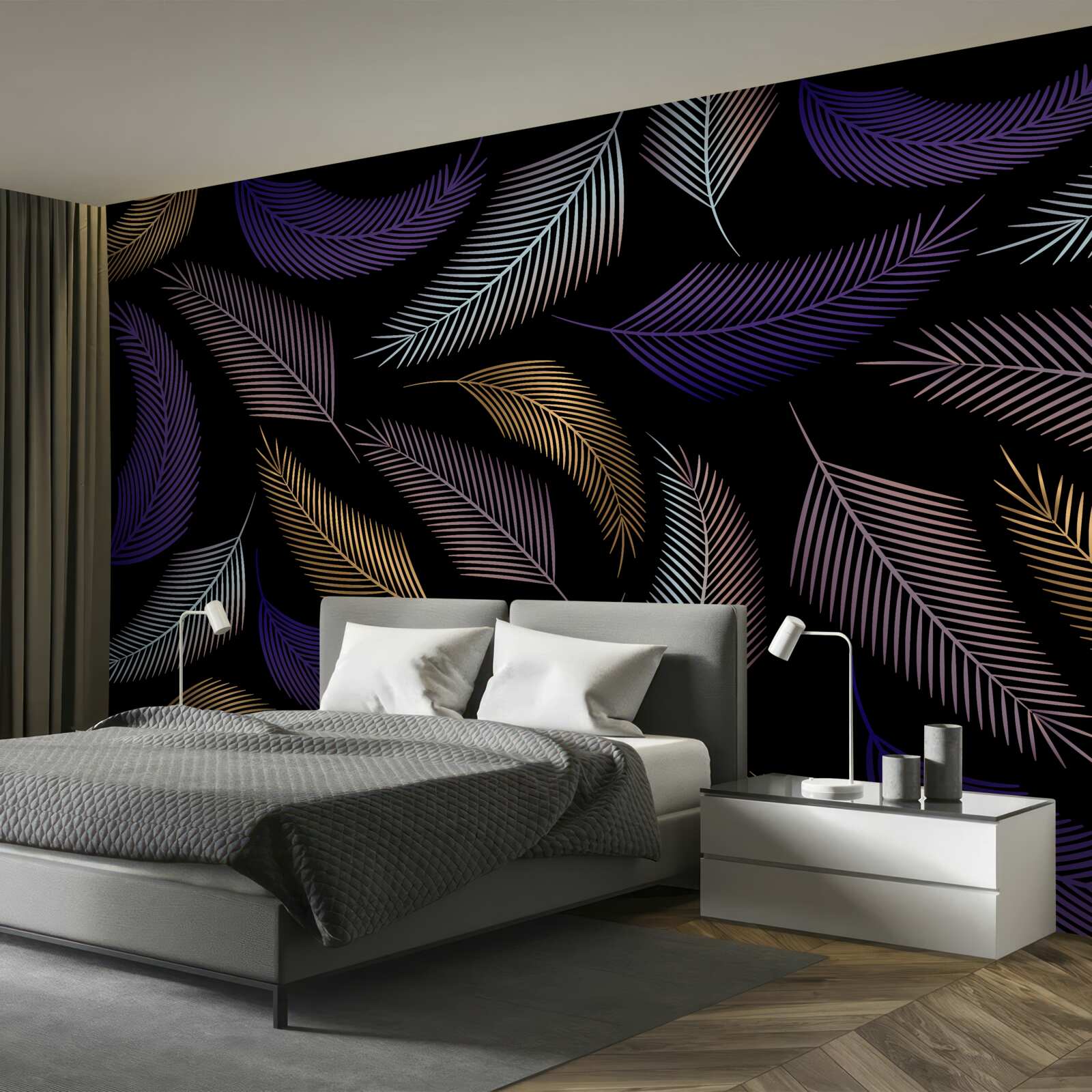 Fototapeta jesienne liście w ciemnych kolorach