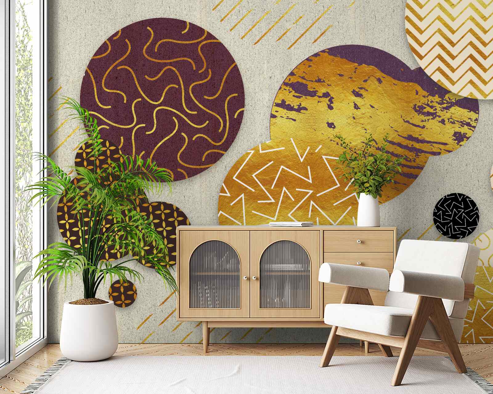 Fototapeta abstrakcyjne obrazy w odcieniach brązu i fioletu