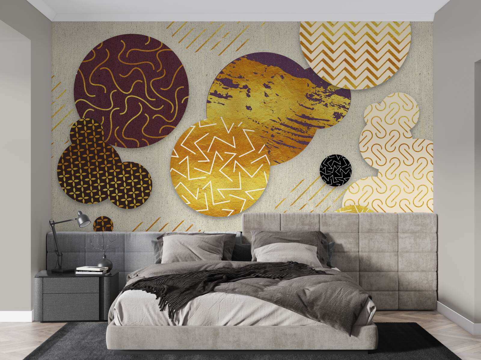 Fototapeta abstrakcyjne obrazy w odcieniach brązu i fioletu