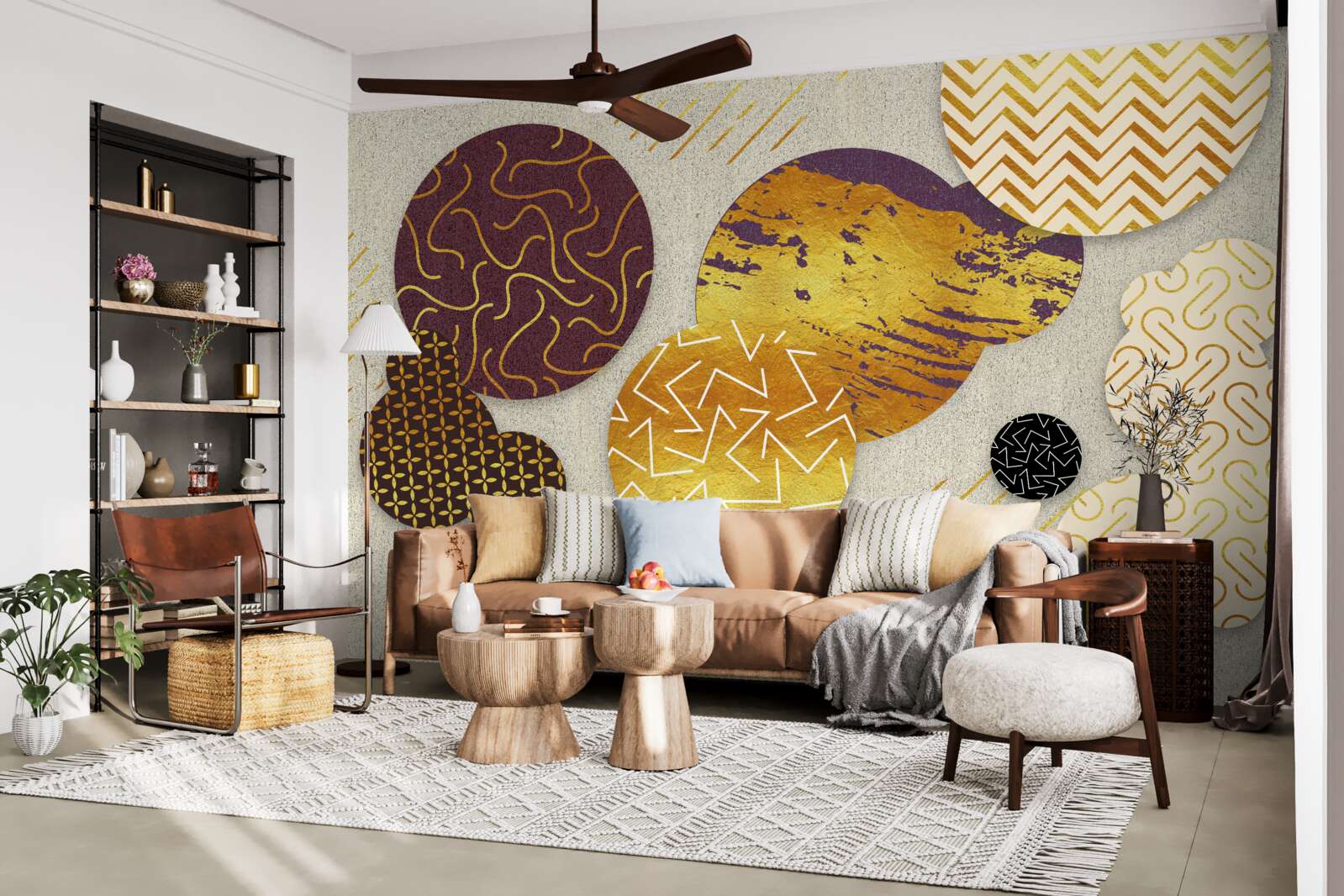 Fototapeta abstrakcyjne obrazy w odcieniach brązu i fioletu