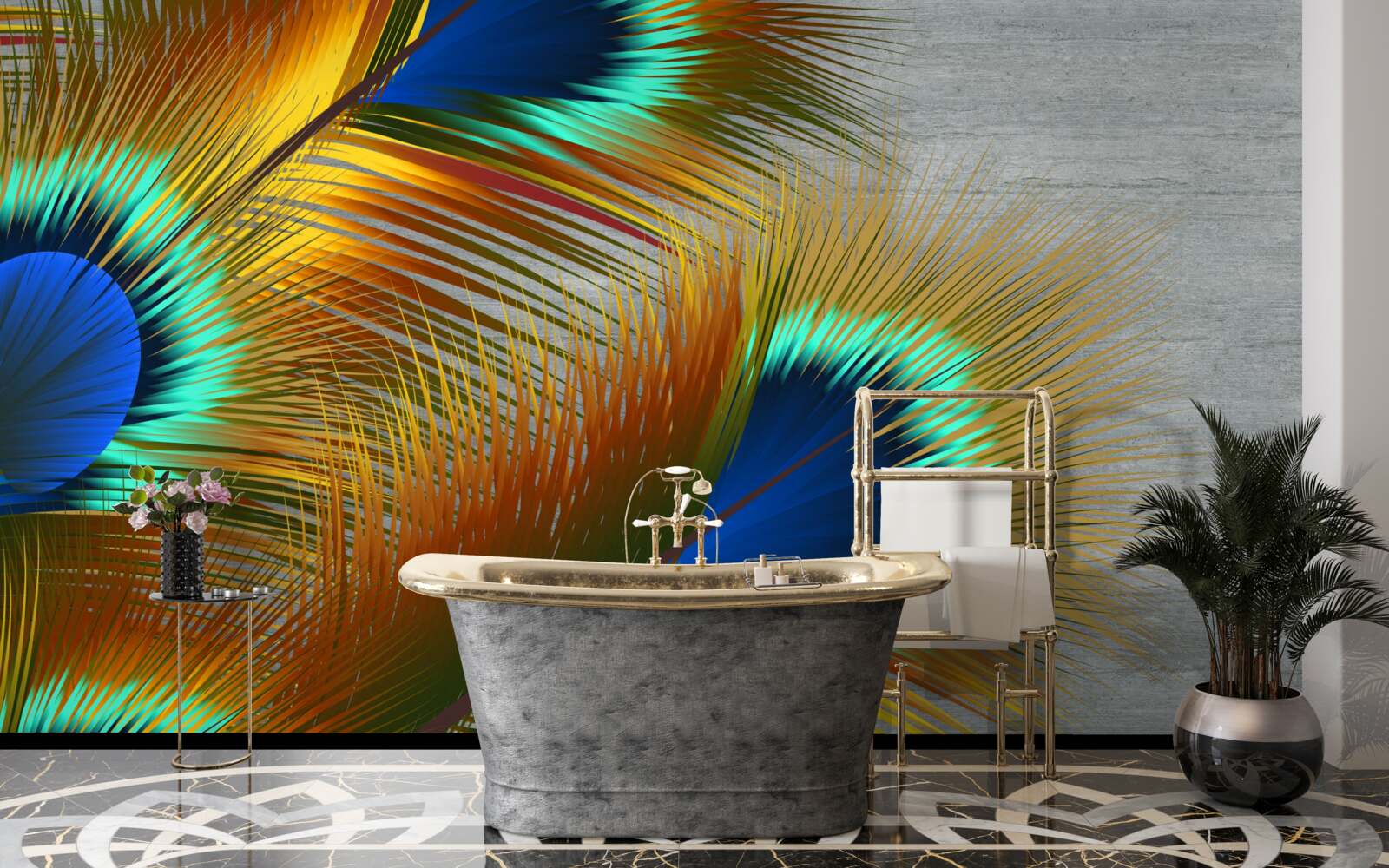 Fototapeta bujne pawie pióra