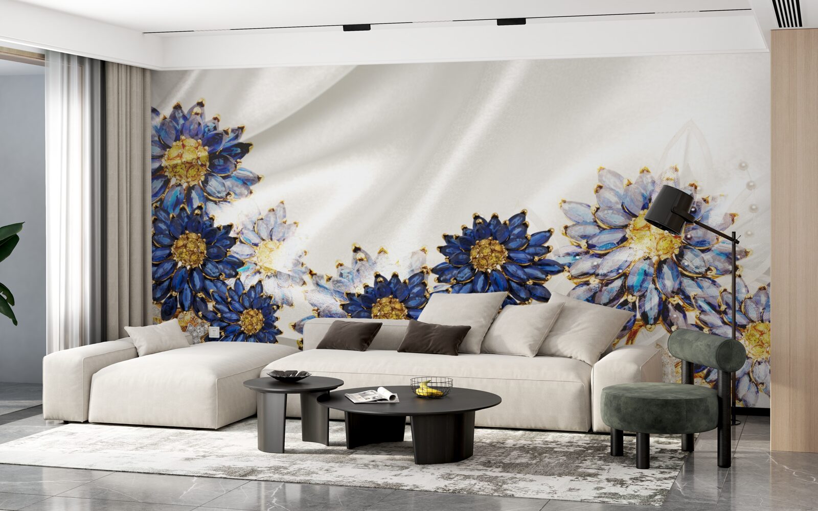 Fototapeta niesamowite szafirowe kwiaty