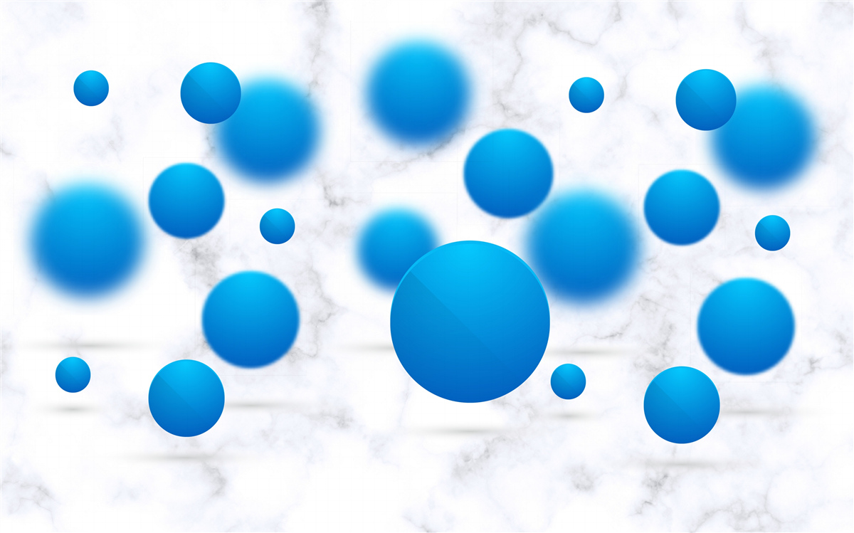 Fototapeta niebieskie kółka unoszące się w powietrzu