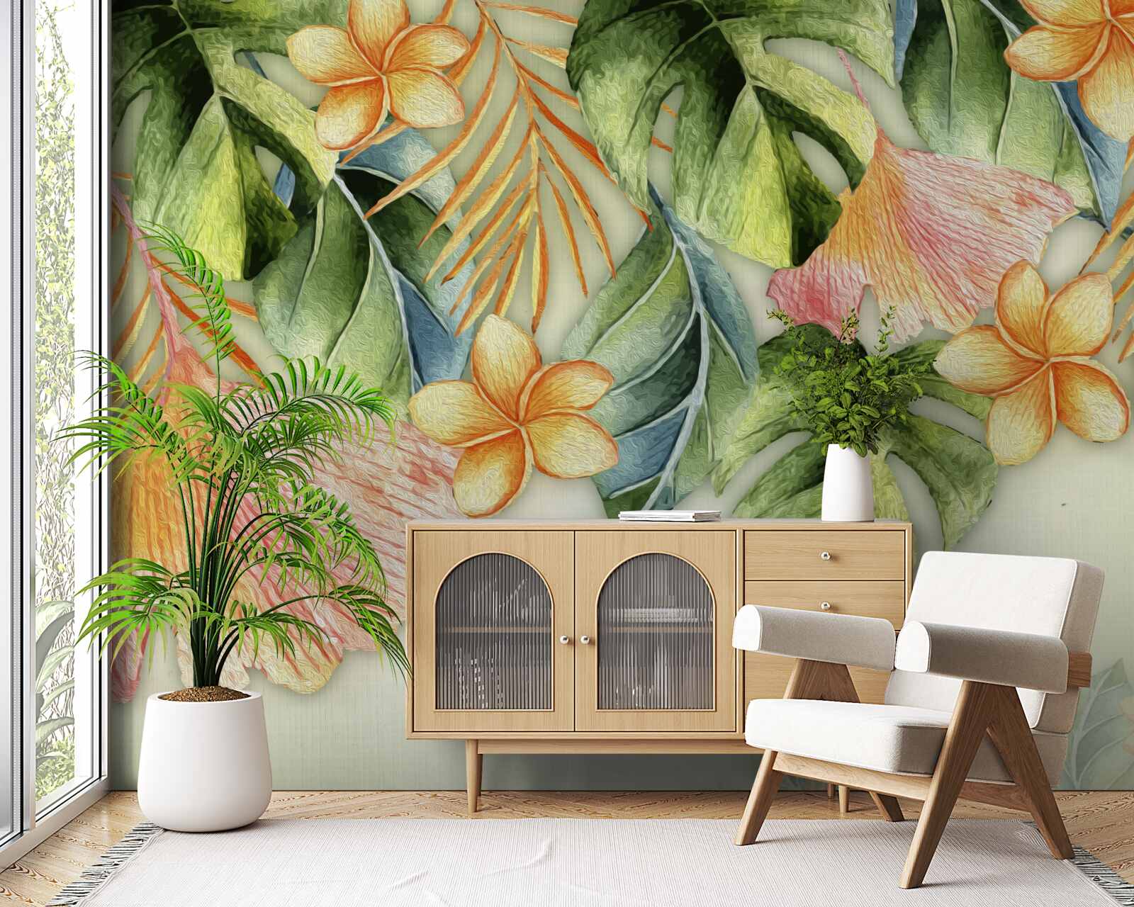 Fototapeta kolorowe liście z tropików