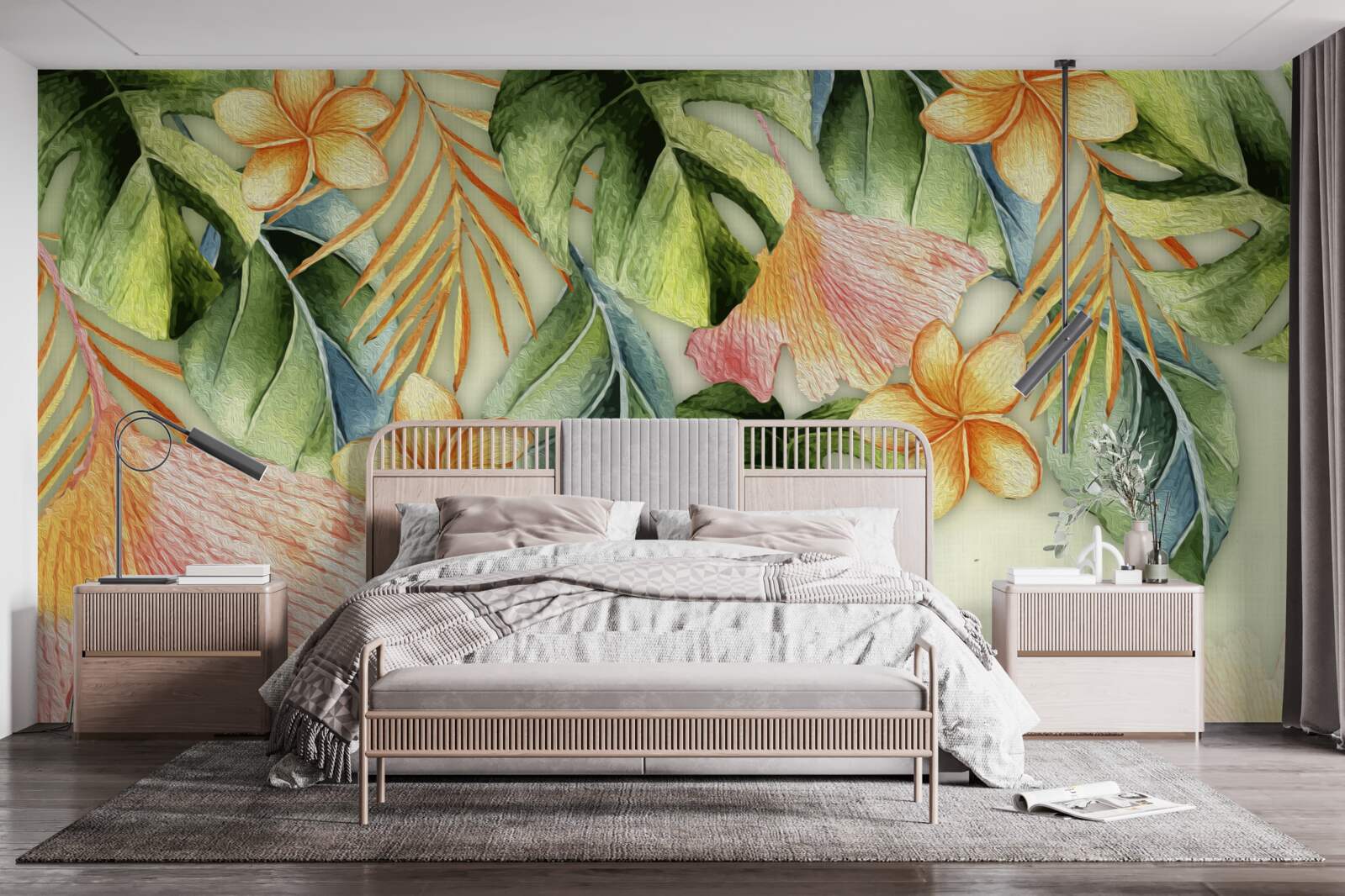 Fototapeta kolorowe liście z tropików