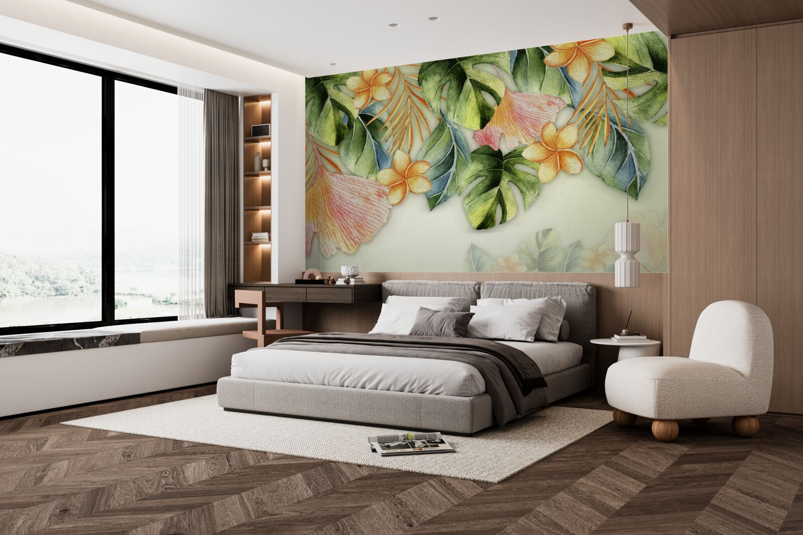 Fototapeta kolorowe liście z tropików