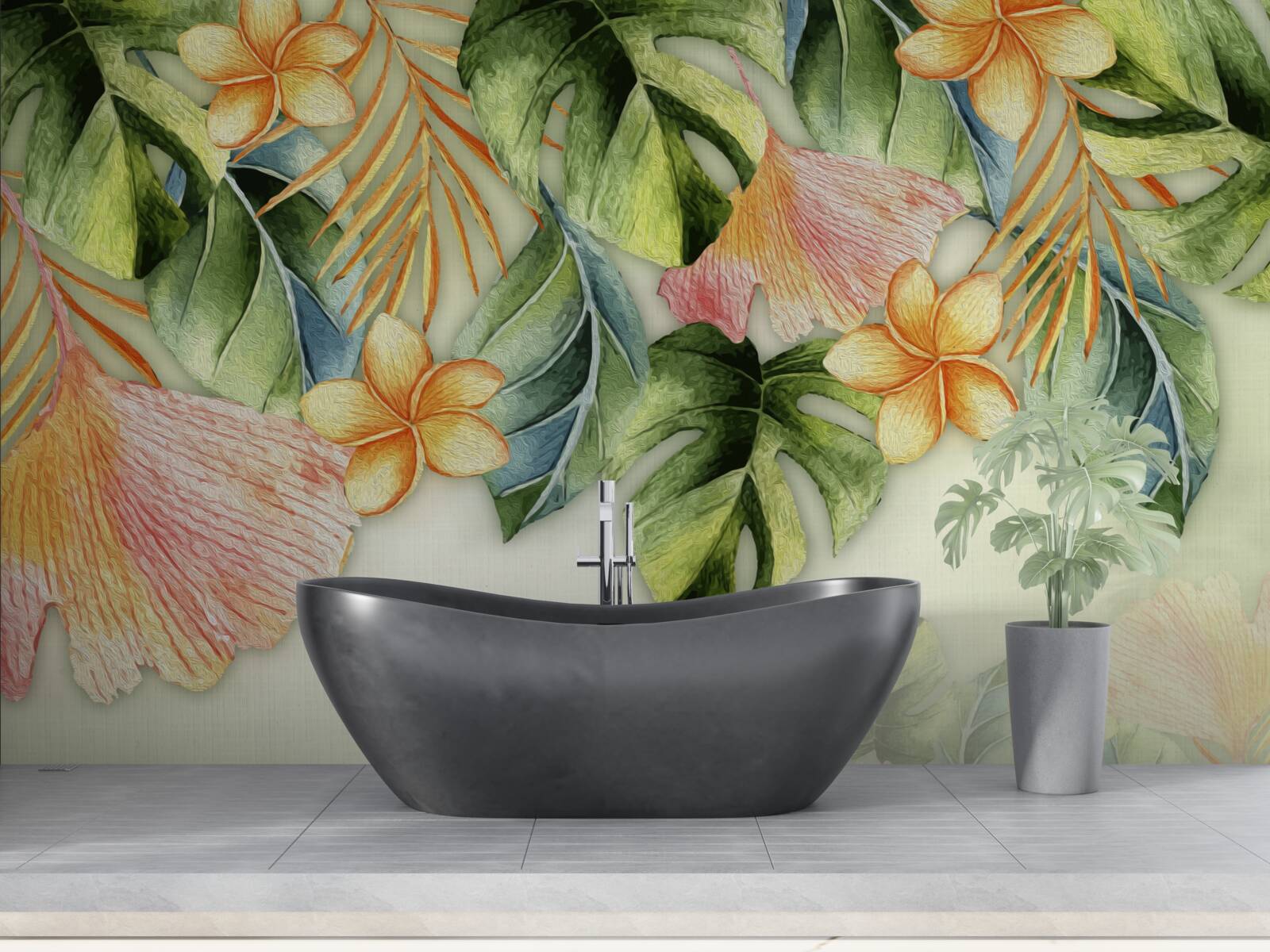 Fototapeta kolorowe liście z tropików