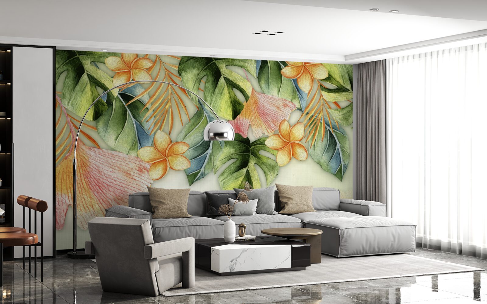 Fototapeta kolorowe liście z tropików