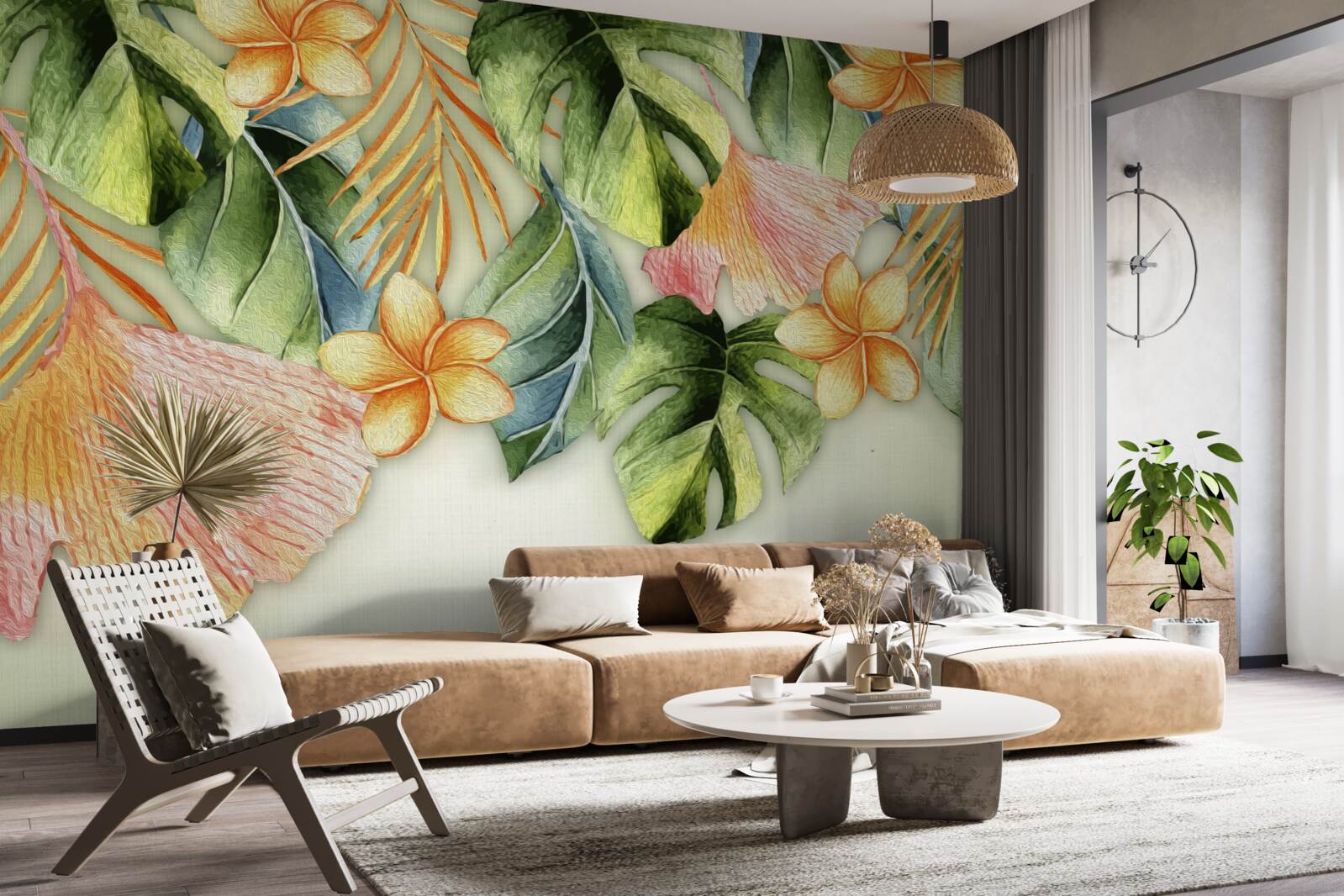 Fototapeta kolorowe liście z tropików