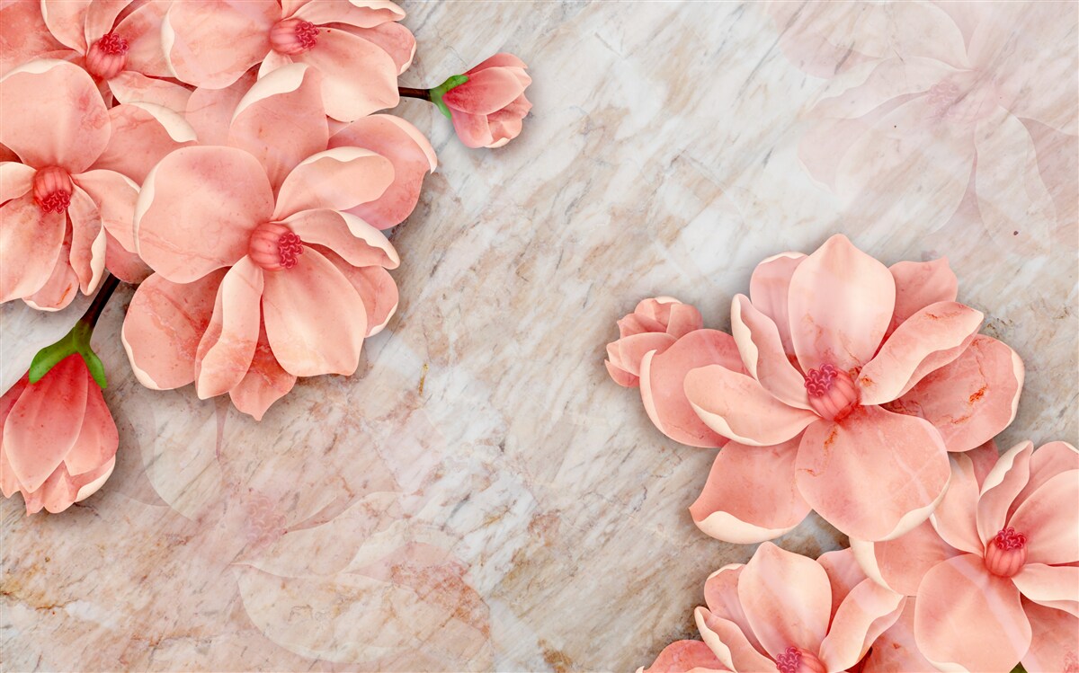 Fototapeta magnolie z różowymi kwiatami