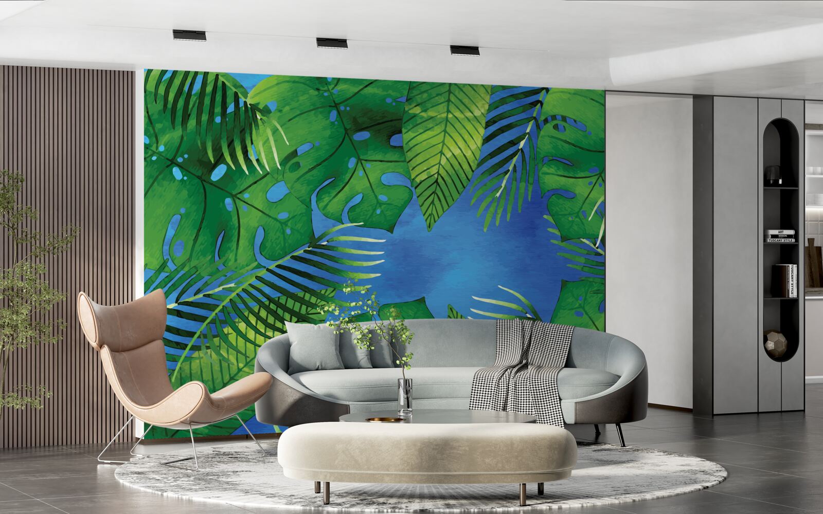 Fototapeta liście tropikalne otwierają się na błękitne niebo