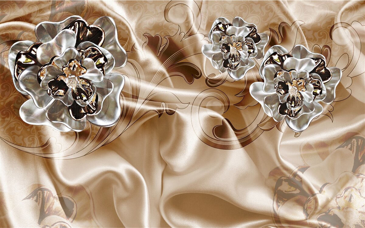 Fototapeta gra w czary z dżetów na brzoskwiniowym jedwabiu