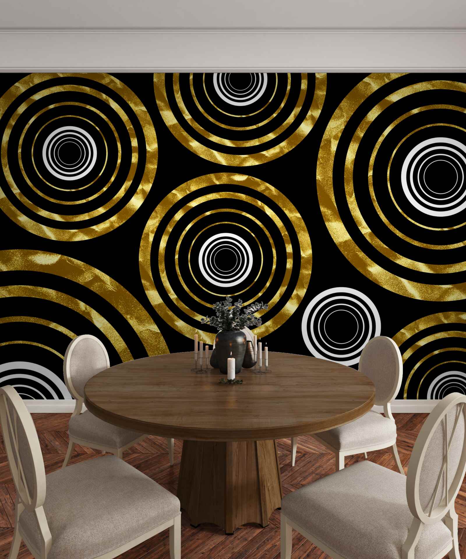 Fototapeta pierścionki wykonane ze złota z białym środkiem