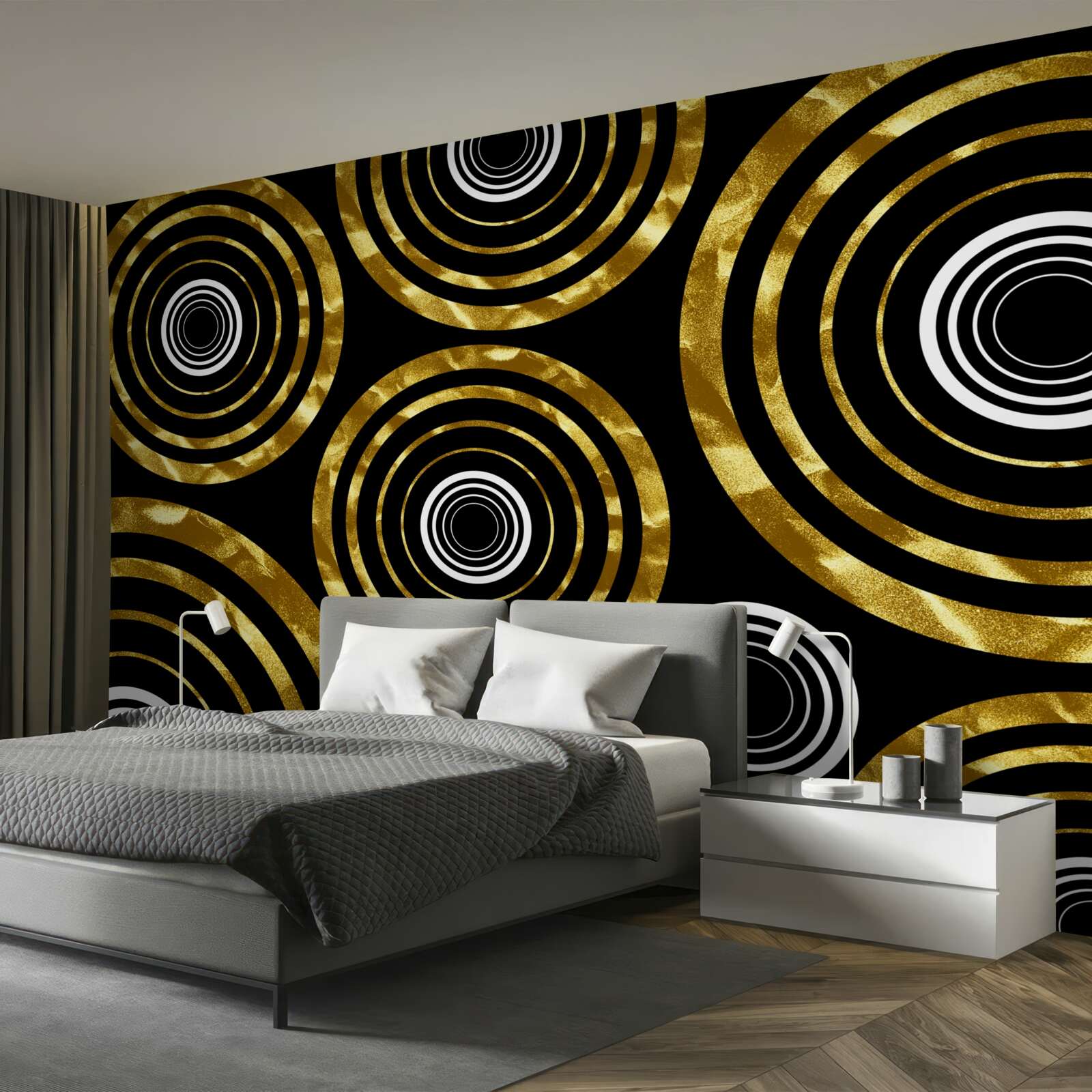 Fototapeta pierścionki wykonane ze złota z białym środkiem