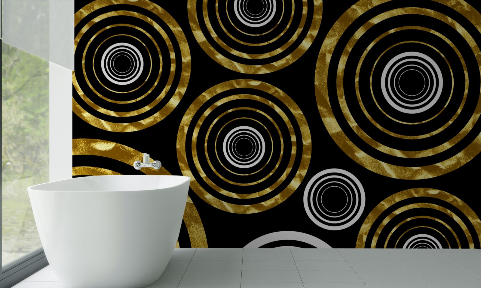 Fototapeta pierścionki wykonane ze złota z białym środkiem