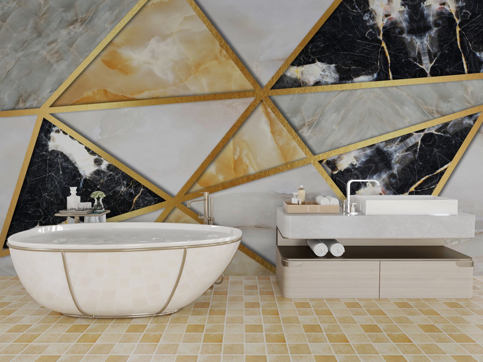 Fototapeta marmurowe tło z geometrycznym wzorem